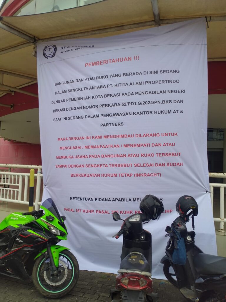 Pemkot Bekasi Kalah di PN Bekasi dan Harus Bayar Ganti Rugi 10 M ke Pengelola APG